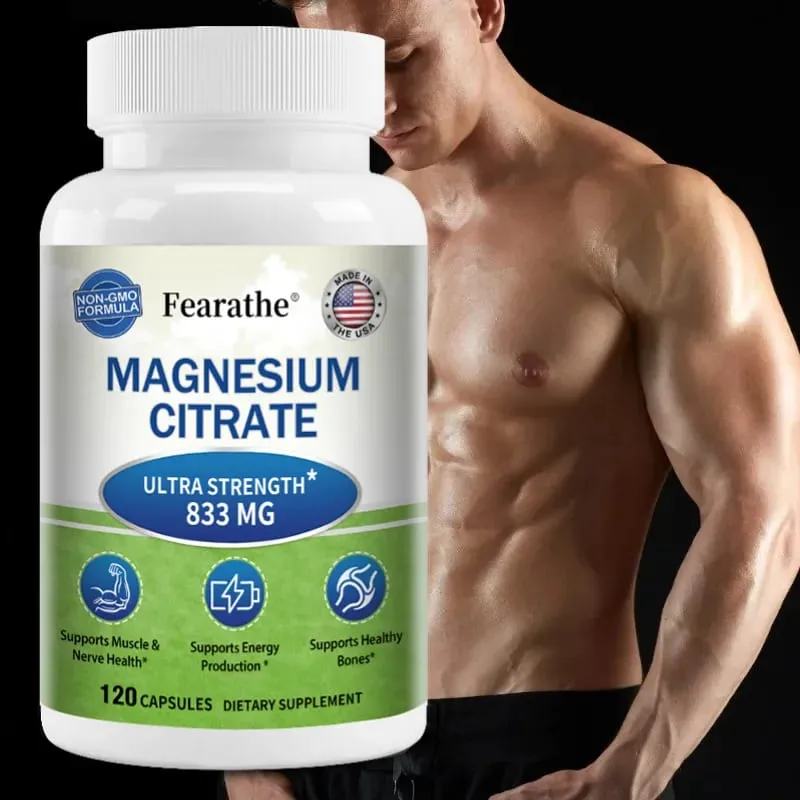 Capsules de citrate de magnésium, hautement absorbables, favorise la relaxation, le sommeil, les os, le cœur, les nerfs, les muscles et le métabolisme — image 2