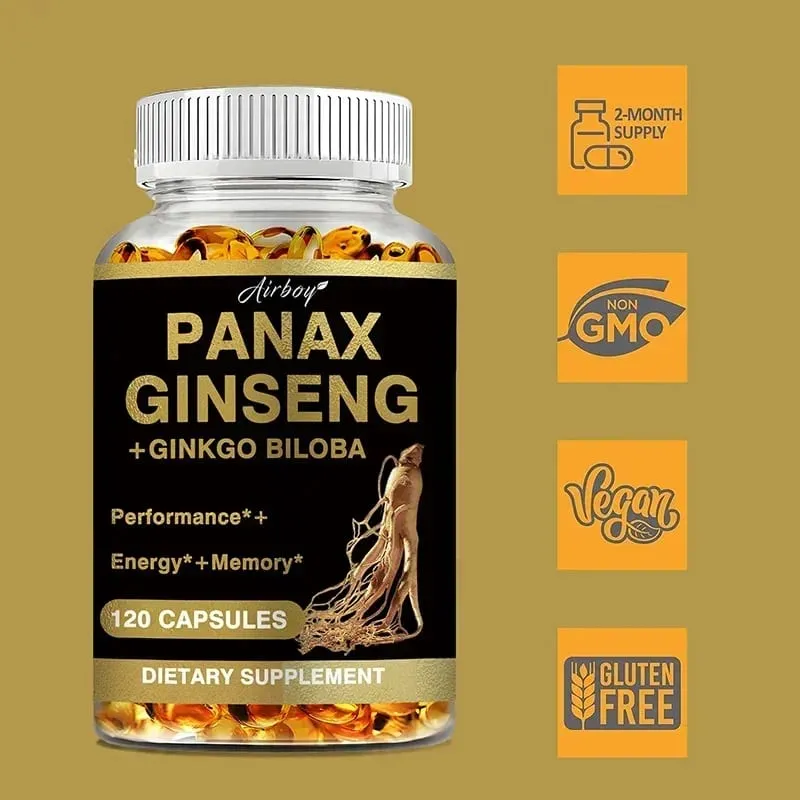 Panax Ginseng + Ginkgo Biloba - Podpora imunity Zlepšení fyzického výkonu Zlepšení paměti a udržení celkového zdraví — image 4