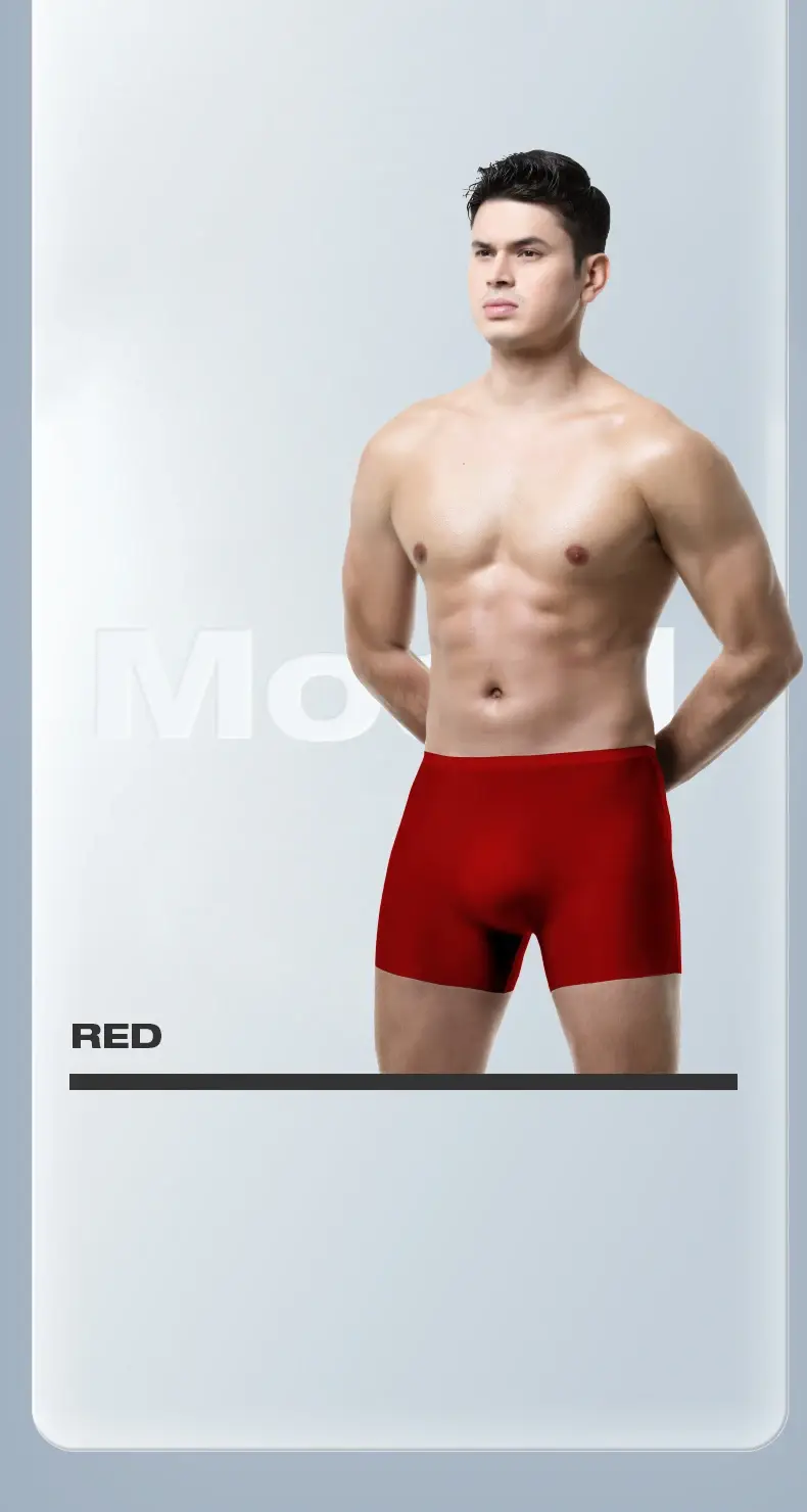 Ropa interior para hombres Calzoncillos tipo bóxer finos sin costuras de seda de hielo moldeados en 3D Pantalones cortos deportivos de verano de longitud extendida — image 14