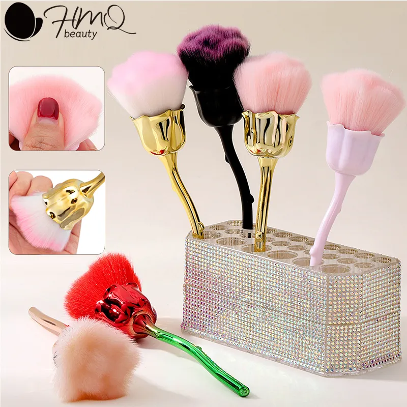 Rose Blomst Form Makeup Børste Rund Makeup Løse Pulver Børster Manicure Neglepolering Støvfjernelse Børste Skønhed Make Up Værktøj — image 1