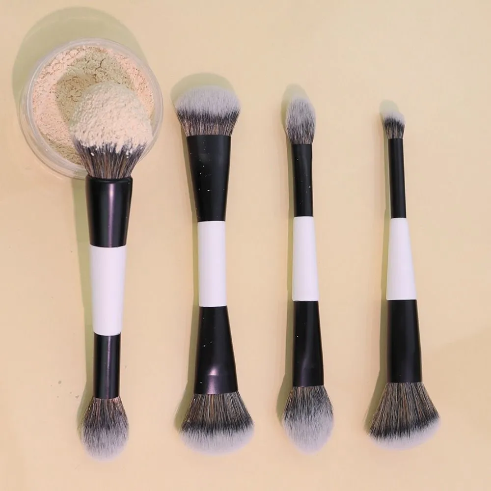 Pincel de rosto duplo f4, pincel multifuncional de alta cobertura para maquiagem, cosméticos, pó, blush, ferramentas de maquiagem