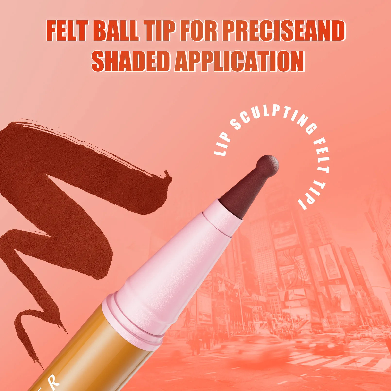 Longwear Liquid Lip Liner Waterproof 24 Hour Long Lasting Lip Liner Stain Marker Pen 2-in-1 Matte Semi Permanent Lipliner — image 3