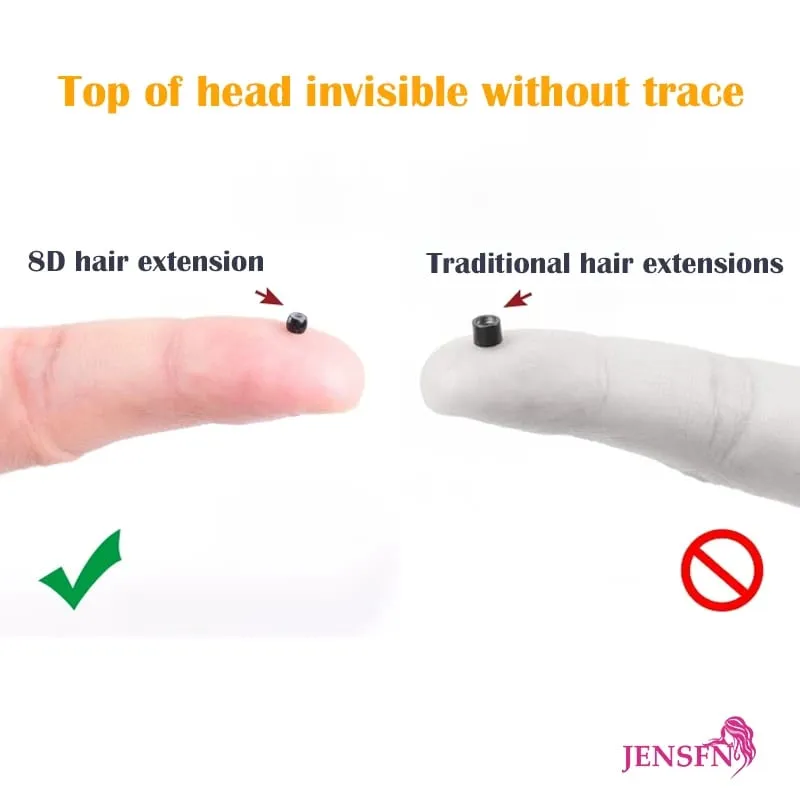 8D Natural Hair Extensions Human Hair 10pcs 0.5g/s Micro Ring 18Inch Micro Link Hair Loop Extension For Women variety of color — image 4