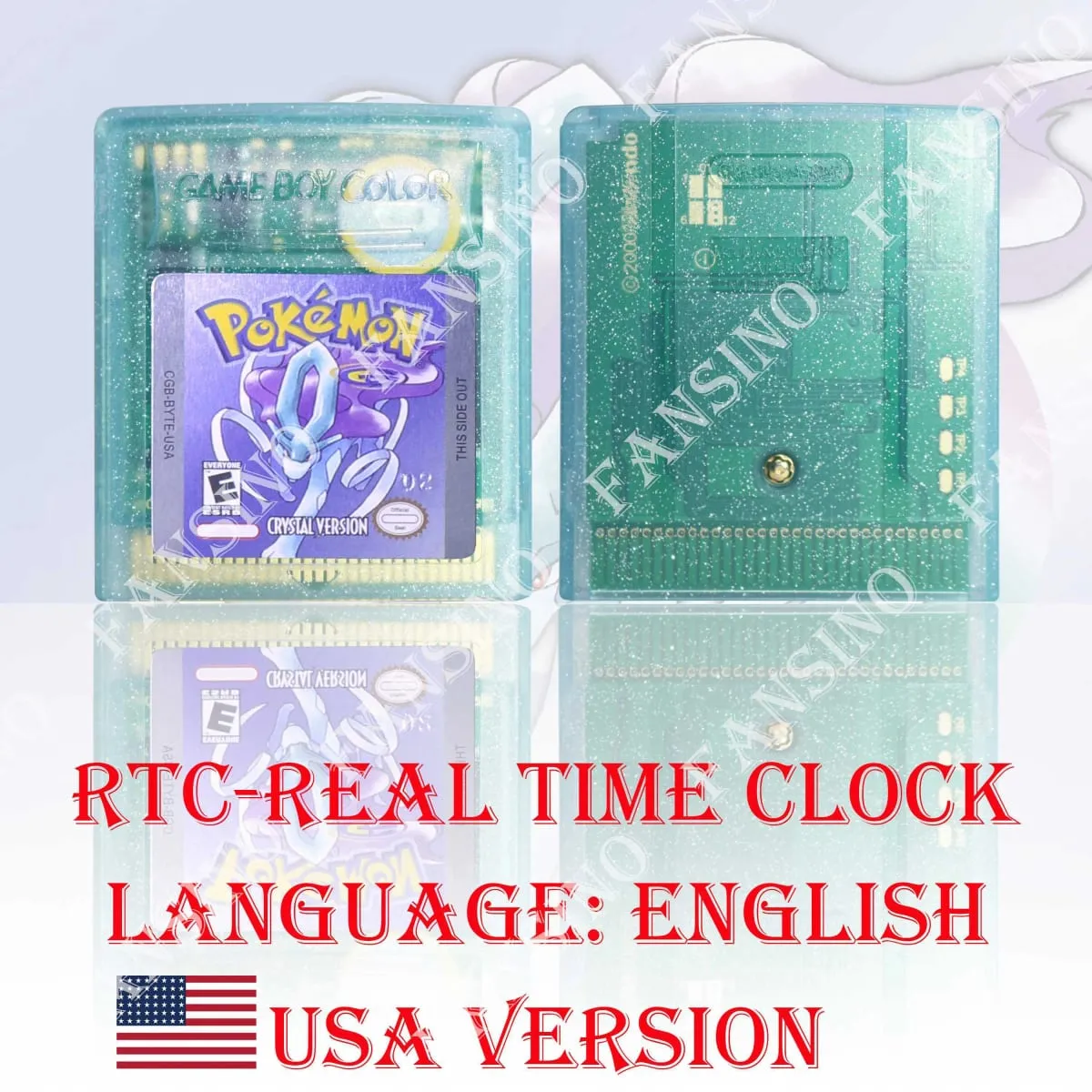 GB/GBC Echtzeituhr Pokemon Crystal/Gold/Silver Version Videospielkassette mit Batterie USA/NOE/FRA/ESP/ITA Version — image 9