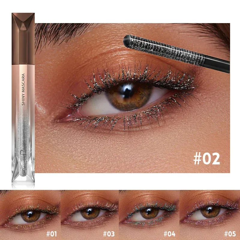 Ciglia Sopracciglio Glitter Mascara Pennello Allungamento Ciglia Colorate Blu Rosa Oro Mascara Ciglia Curling Estensione Trucco — image 4