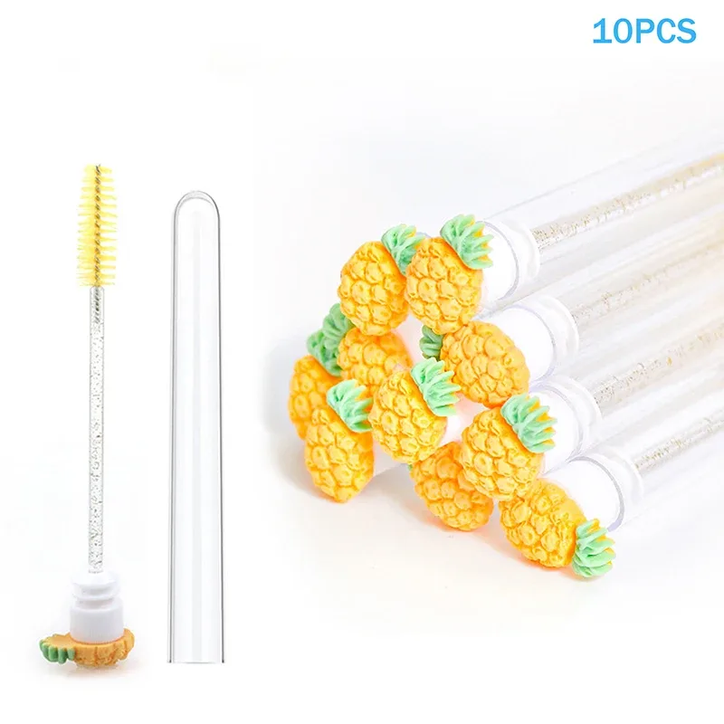 10 ชิ้น/เซ็ตคอลเลกชันผลไม้แปรงมาสคาร่าReusable LashแปรงหลอดSpoolies Lash ExtensionแปรงApplicatorsแต่งหน้าเครื่องมือ — image 11