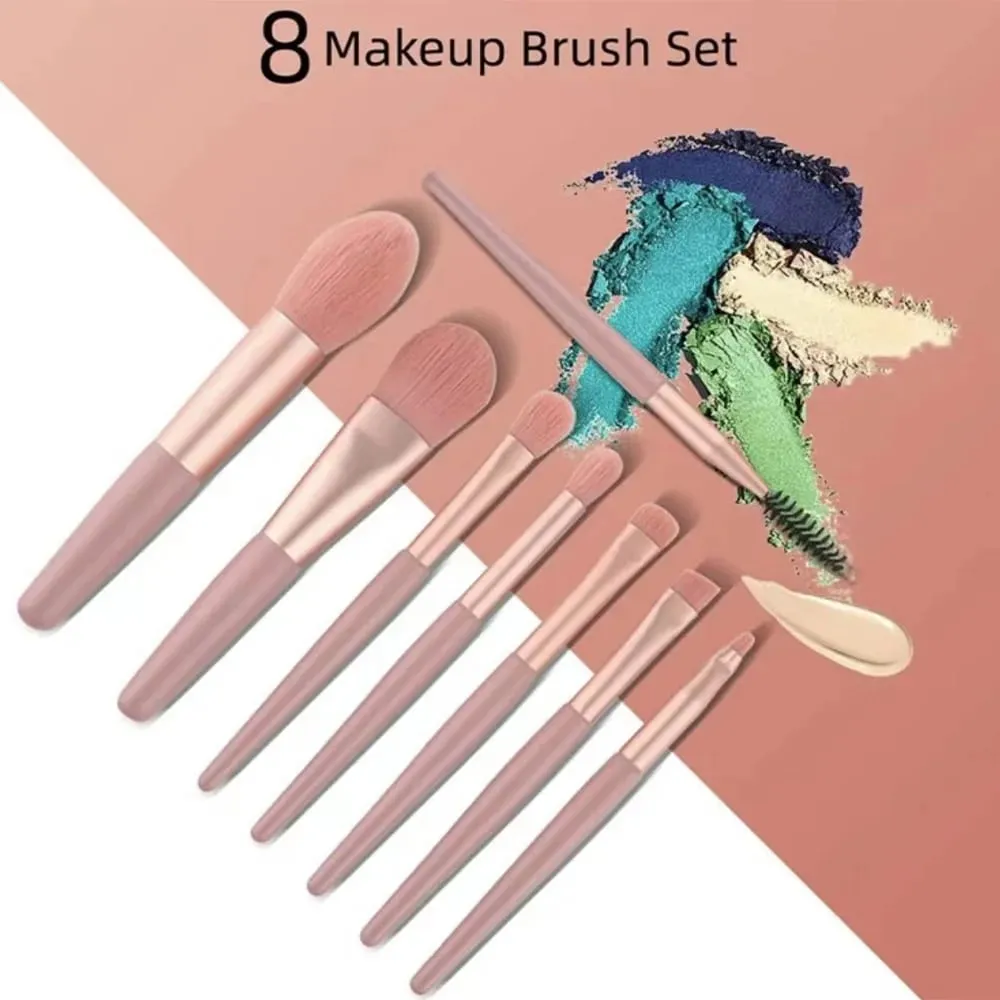 Juego de brochas de maquillaje para principiantes, brochas suaves y esponjosas para rostro y ojos con bolsa de PU, ideal para maquilladores, patrón de flores doradas — image 3