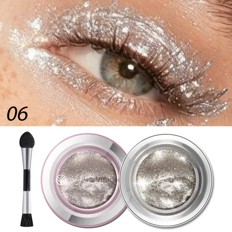 1 pièces surligneur liquide ombre à paupières imperméable Non gras longue durée surbrillance et ombre à paupières fumée avec pinceau de maquillage — image 6