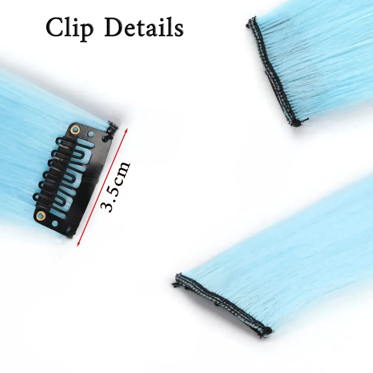 5pc 20 pollici Glow in The Dark estensioni dei capelli clip luminosi posticci colorati partito arcobaleno fermagli per capelli parrucca diritta sintetica — image 4