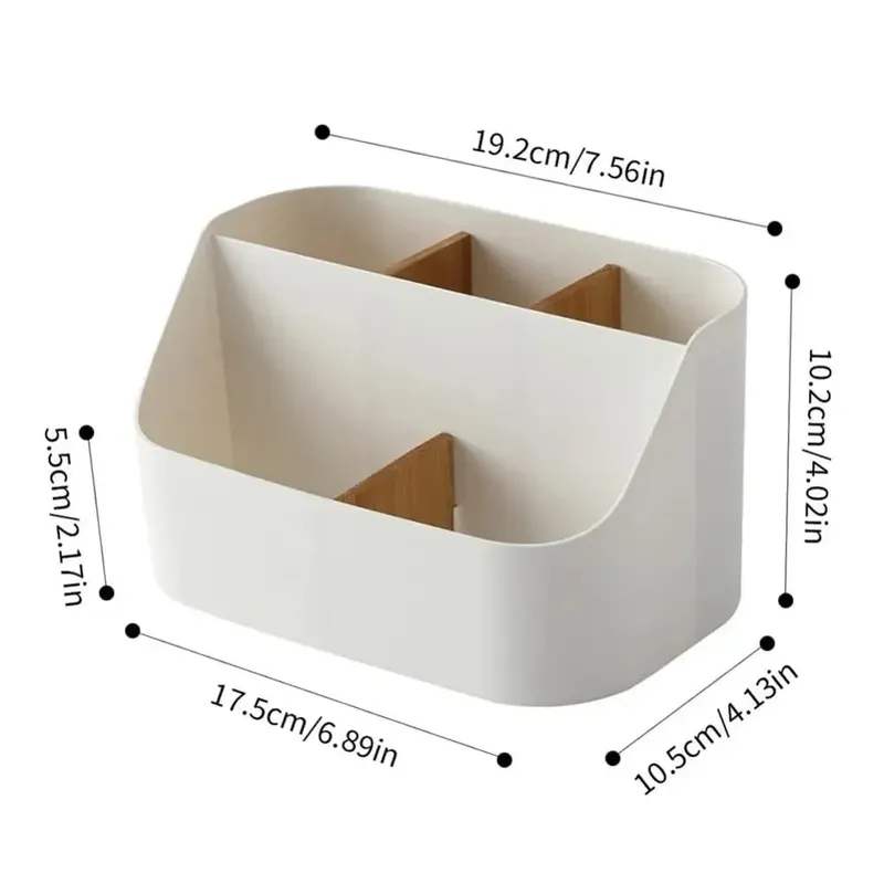 Desktop Opbevaringsboks Makeup Børster Holder med aftagelig skillevæg Comestic Tools Læbestift Beauty Tools Papir Opbevaringsboks