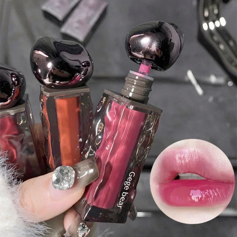 Lipstik Cair Pelembab Lip Gloss Pencelupan Cermin 7 Warna Kosmetik Rias Wajah Alami Korea Pewarna Bibir Merah Tahan Air Tahan Air — image 6