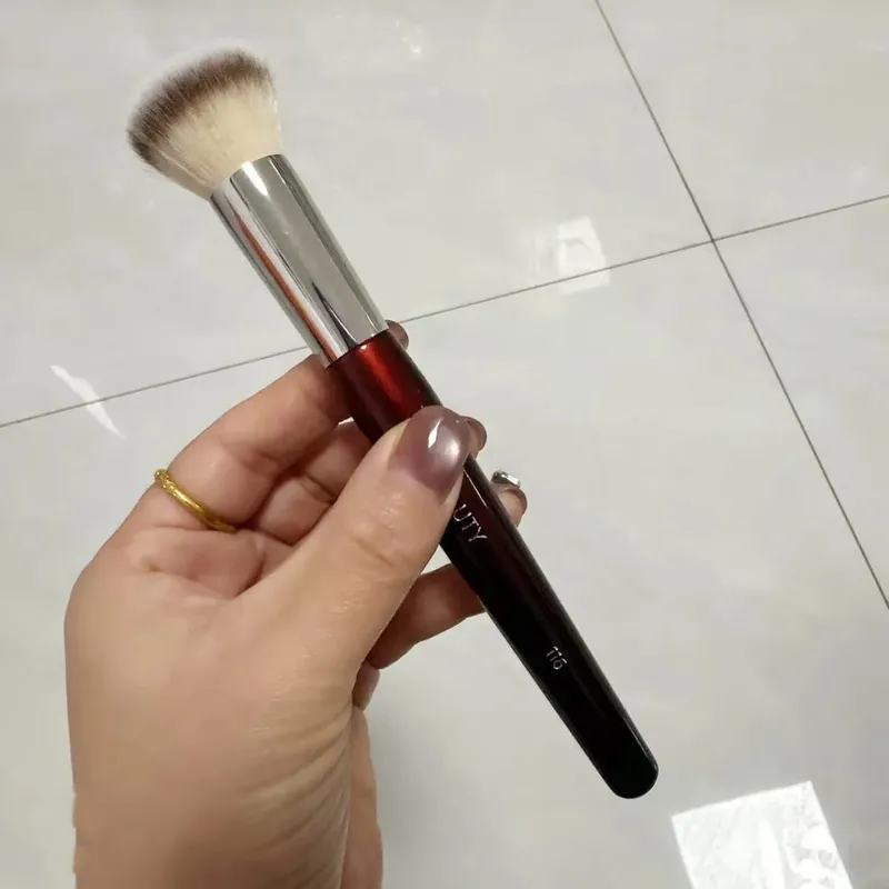 1 unidad 101 brochas de maquillaje para base contorneada, corrector y Base líquida en ángulo, brochas de maquillaje con mango de madera roja, herramientas cosméticas 506 — image 17