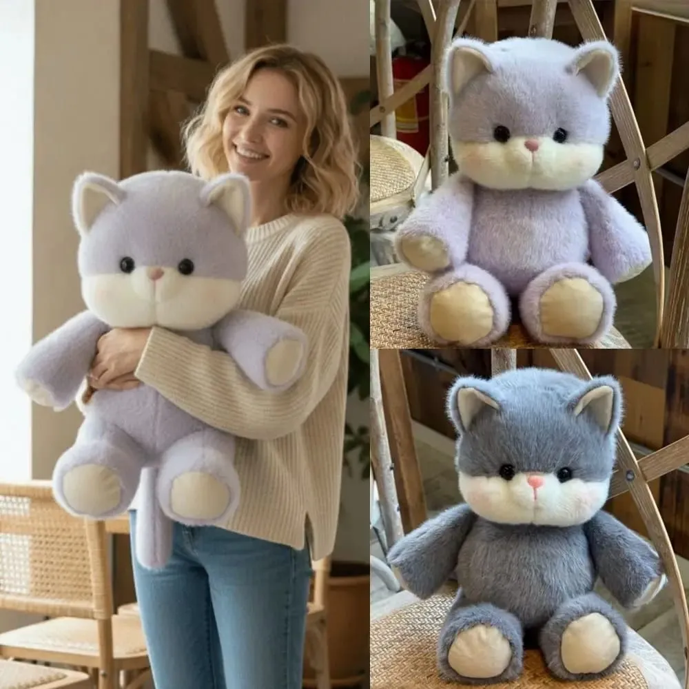 Cadeau créatif doux chat en peluche oreiller en peluche soutien émotionnel 17.7 pouces en peluche modèle de chat mignon animaux en peluche en peluche — image 5