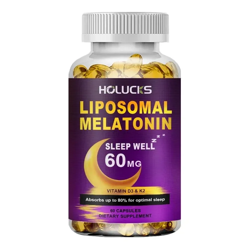 Melatonin 60mg with Vitamin D3 K2 Chamomile for Sound Sleep Cycle Immune & Antioxidant 150 Softgels Capsules