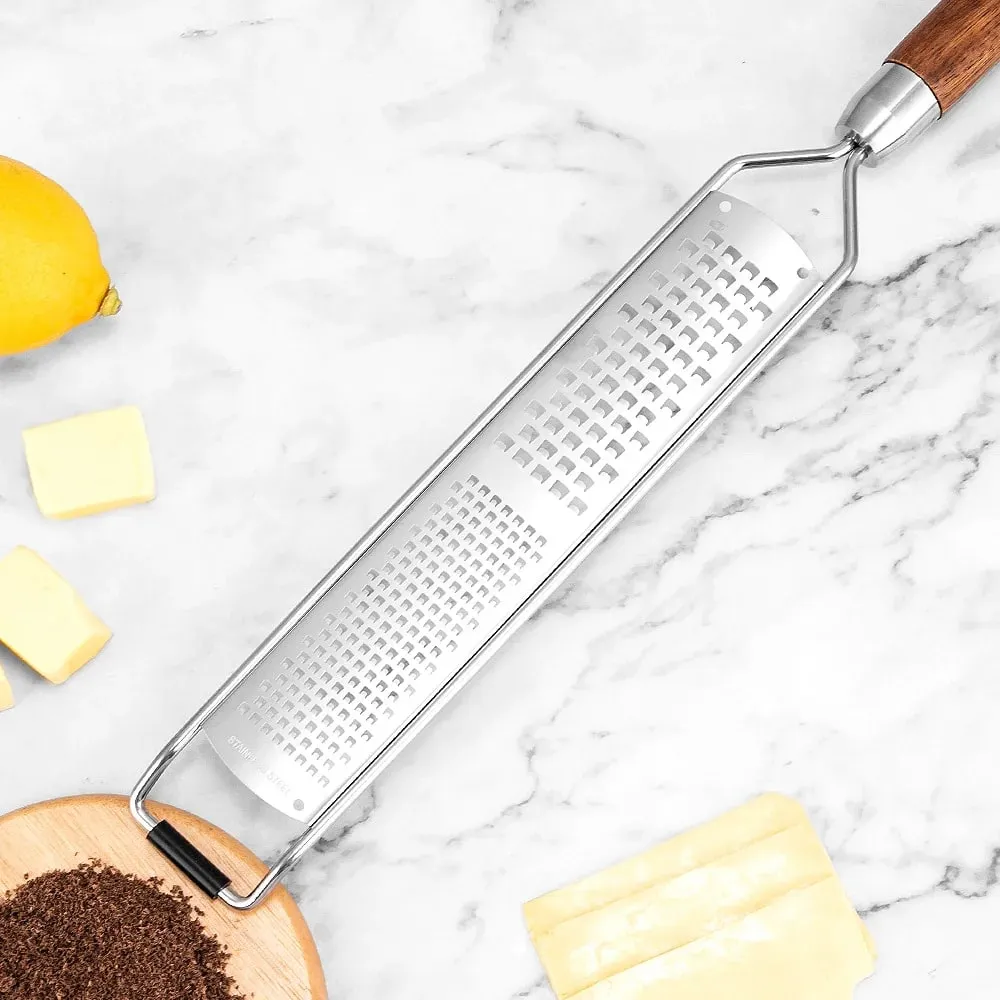 Stainless Steel Cheese Grater Slicer Lemon Zester Chocolate Chopper Fruit Peeler Planer Non-Slip Handle Lightweight Cook Gadgets — image 12