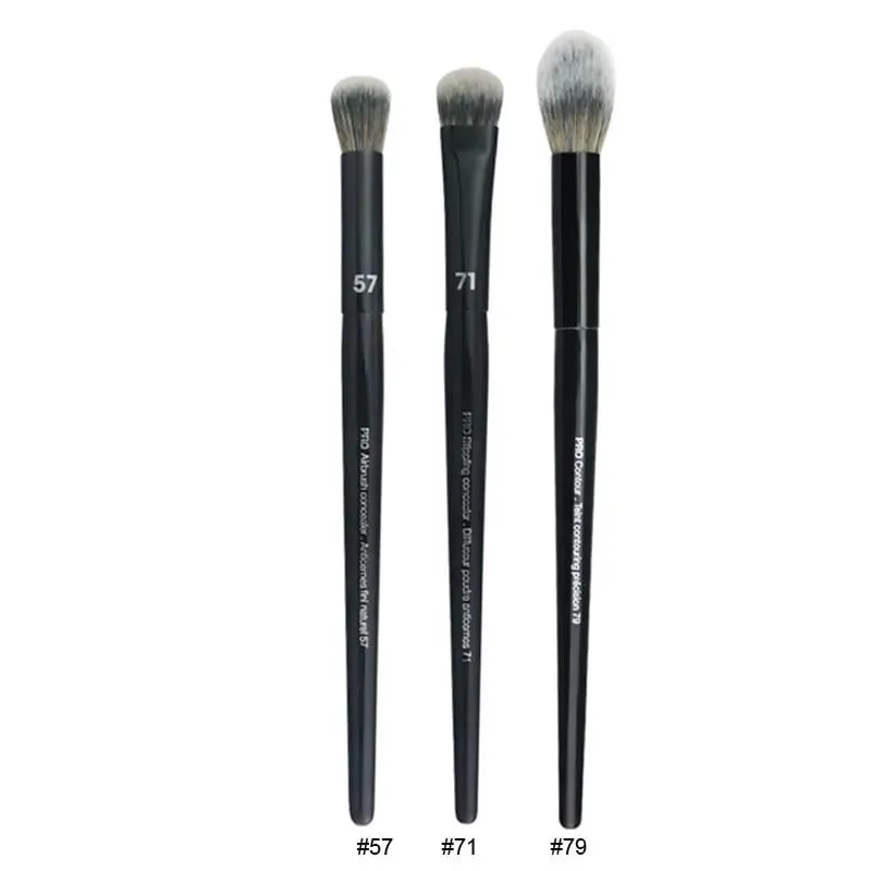 4st/set Pro Black Eye Shadow Makeup Borstar Läppbryn Precision Concealer Blend Syntetiskt hår Smudge Highlight Make Up Brush — image 14