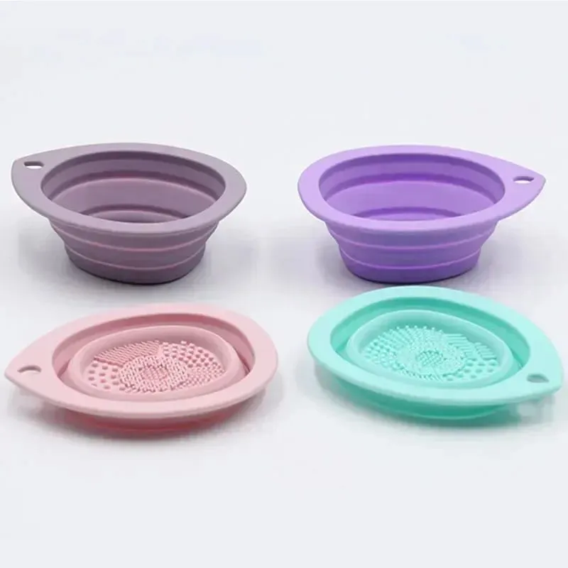 Silicone Scrubber Cleaning Bowl Folding Makeup Brush Washer for Eyeshadow Brushes Powder Puff Multifunctional Beauty Care Tools — image 6