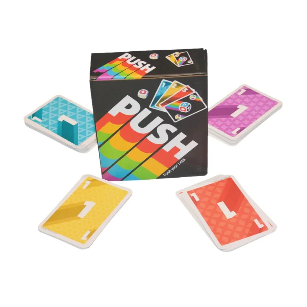 《Push 2026》 un juego de cartas, juego de mesa, juego interactivo con instrucciones en inglés, español, francés, alemán, italiano y holandés, de ritmo rápido, fácil de aprender, una excelente opción para fiestas — image 2