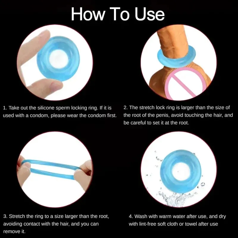 5 pz Silicone Durevole Anello Del Pene Uomini Adulti Eiaculazione Ritardo Cazzo Anelli di Gomma Ingrandimento Del Pene Giocattoli Del Sesso Per Anello Del Sesso Maschile — image 5