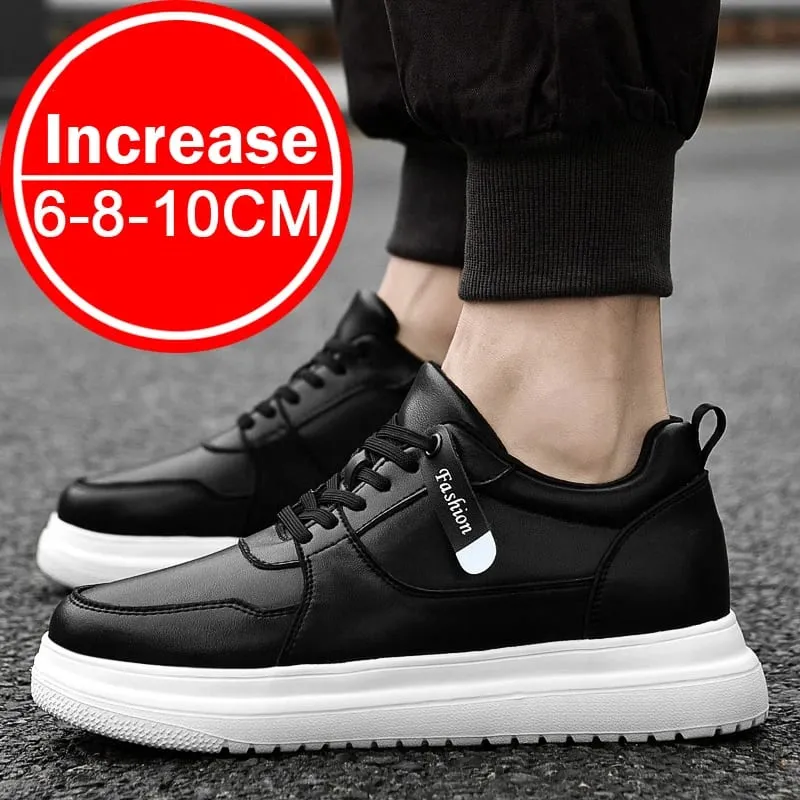 Plus Size37-46 Lift Sneakers Man Elevator Shoes Height Increase Insole 8cm White Black Taller Shoes Men Leisure Fashion sneakers