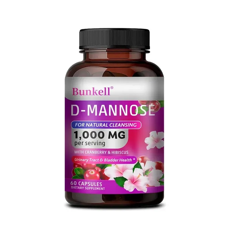 Capsule di D-Mannosio da 1000 mg - Mirtillo rosso, dente di leone, ibisco, supporto per la salute del tratto urinario, della vescica, pulizia interna e sistema immunitario