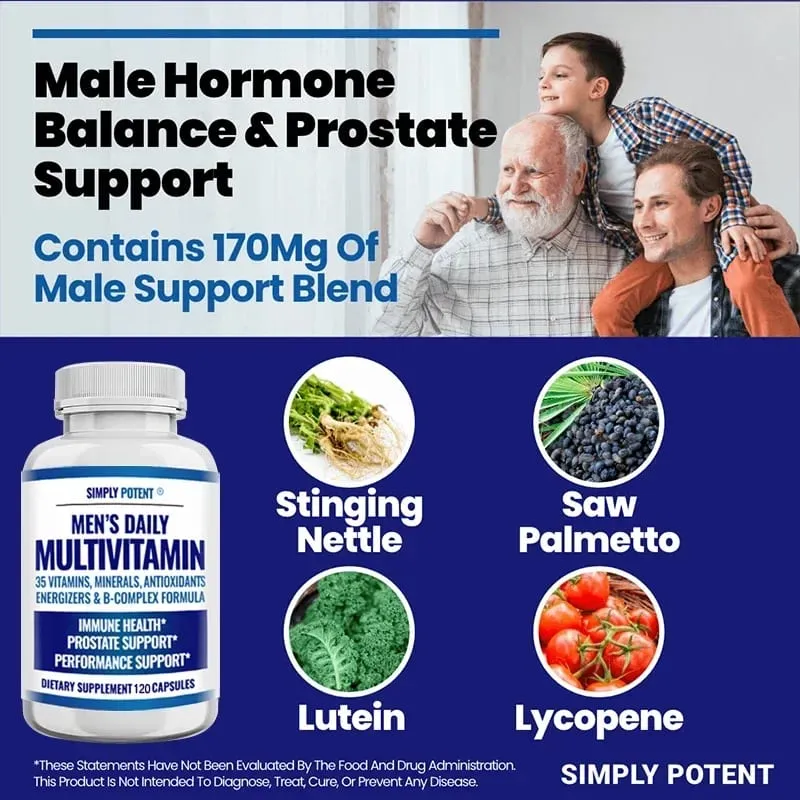 Multivitamin Harian Pria untuk Metabolisme Konsentrasi Energi Prostat Vitamin Imunitas: A C D E (B1 B2 B3 B5 B6 B7 B9 B12) — image 4