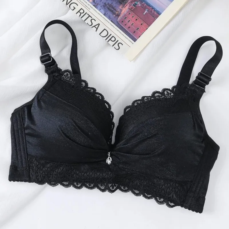 Ultra silná 8cm podprsenka push-up s krajkou Bezdrátové plné pokrytí spodního prádla boční podpora pro košíčky A/B ženy — image 8