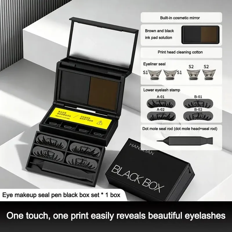 Vandtæt øjenmakeup stempling Pen Sæt Langtidsholdbar Bærbar Nedre Vippe Stamp Smage resistent Ultra Fin Eyeliner Stamp Pen — image 2