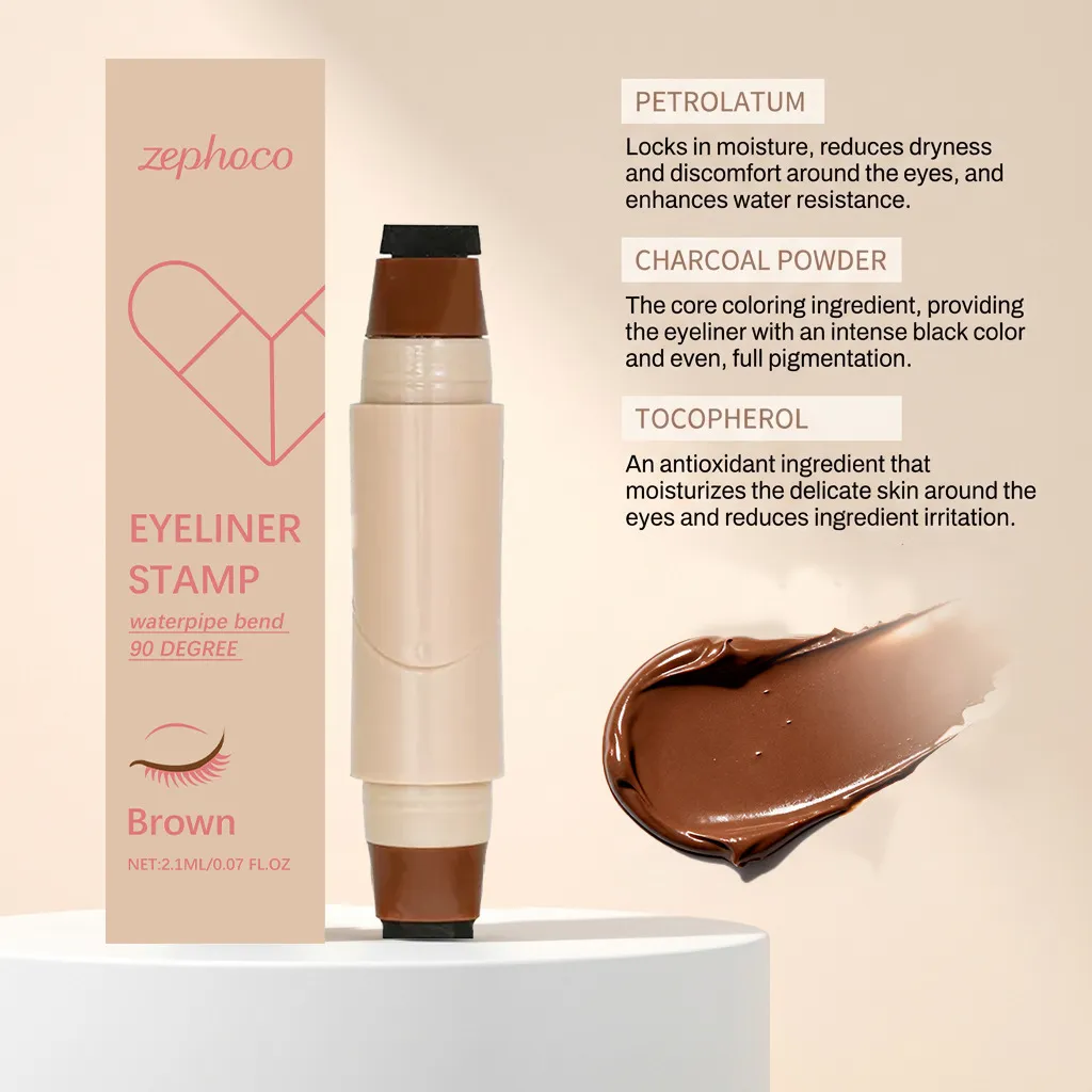 Série de canetas de delineador líquido de ponta dupla - aplicação suave para linhas perfeitas Maquiagem de olhos versátil e altamente pigmentada — image 4