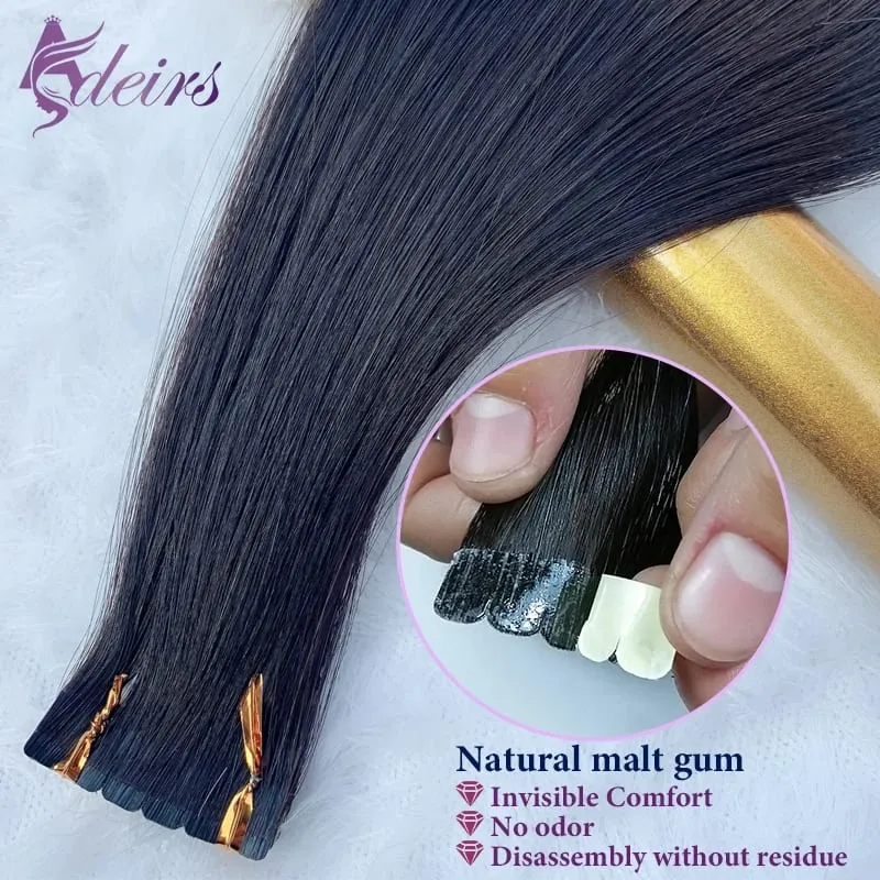 Mini bande dans les Extensions de cheveux Extensions de cheveux vraiment humains bande Invisible noire brune blonde en droite 16 "-26" pour Salon — image 3