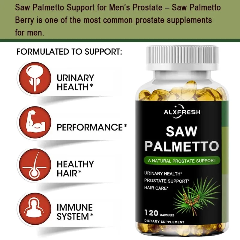 Alxfresh Saw Palmetto understøtter antioxidantfunktion prostatafunktion og urinvejssundhed for at støtte mænds sundhed hårvækst — image 4