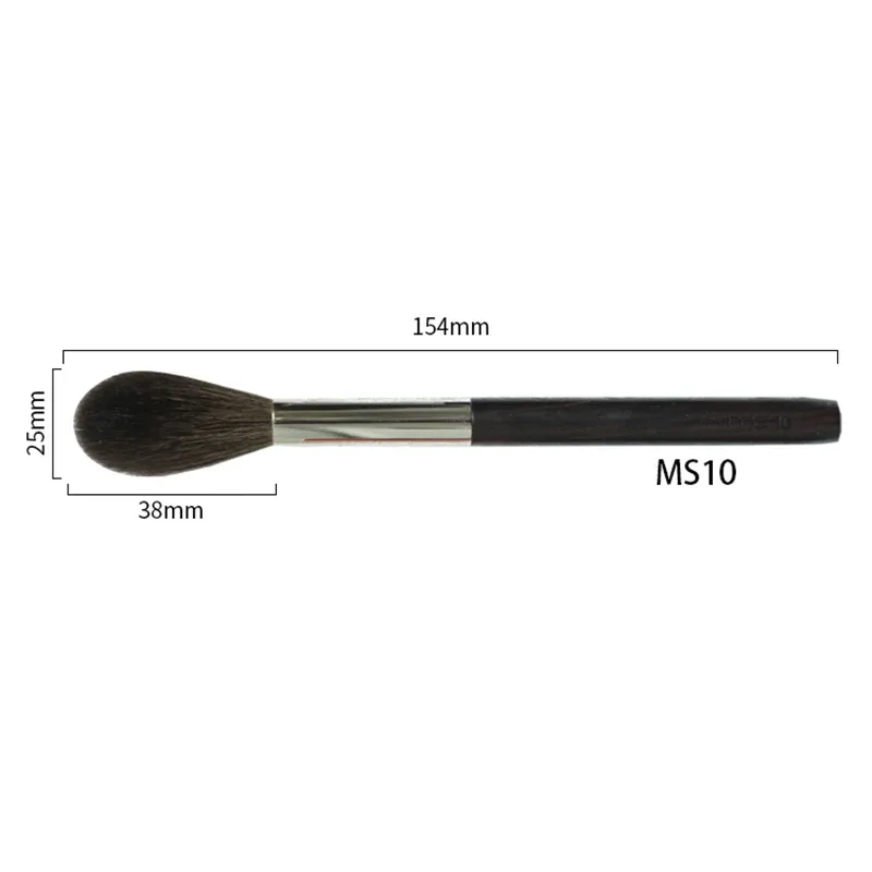 Profesionální ručně vyrobený štětec na make-up 1PC štětec na zvýrazňování tvářenek Štětce na make-up s měkkými kozími srstmi Saikoho s ebenovou dřevěnou rukojetí — image 7