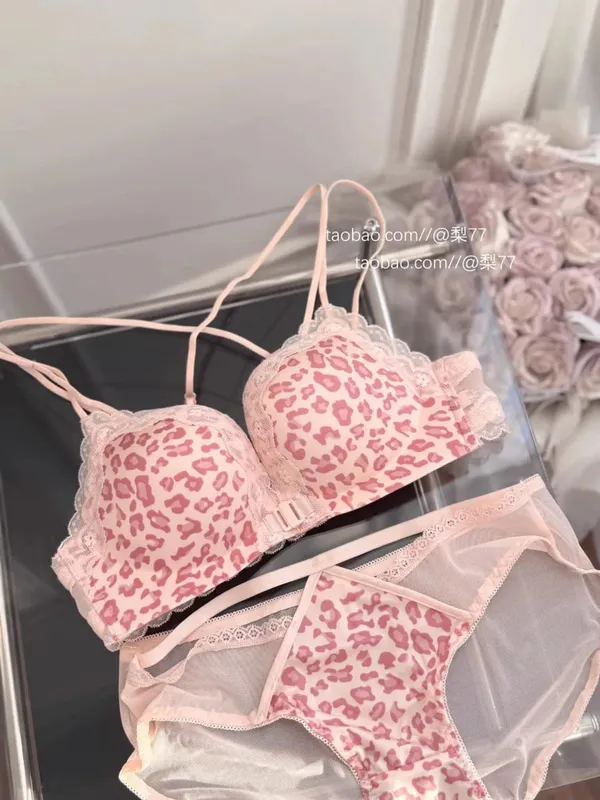 BH-Set mit Leopardenmuster und Knöpfen vorne, Push-Up, zierliche Damen, rückenfrei, sexy Dessous für Partys, Verschönerung der Brust, Größe S-XL — image 11