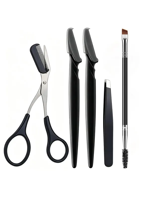 3/5/10-teiliges Augenbrauen-Set für Damen, Augenbrauen-Trimmer, Rasierer, Schere, Pinsel, Pinzette, Pflege-Werkzeug-Set — image 8
