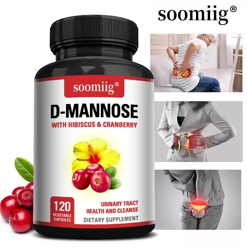D-Mannose with Hibiscus & Cranbrry Supplement Support Urinary Tract Bladder Health and Reduce Urinary Tract Infections Non-GMO — image 1