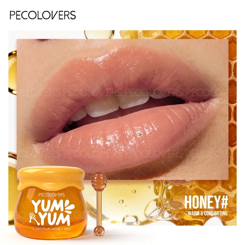 1PC Gincu Periuk Madu Buah Dapat Melembapkan Bibir Untuk Masa Yang Lama dan Boleh Di Sapu Berulang Kali Untuk Menyuburkan Bibir dan Mekap Bibir