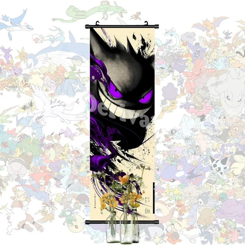 Poster stampato Anime Opere d'arte da parete Gengar Immagini Charizard Dipinto su tela Pikachu Appeso Pergamene Home Room Decor — image 23