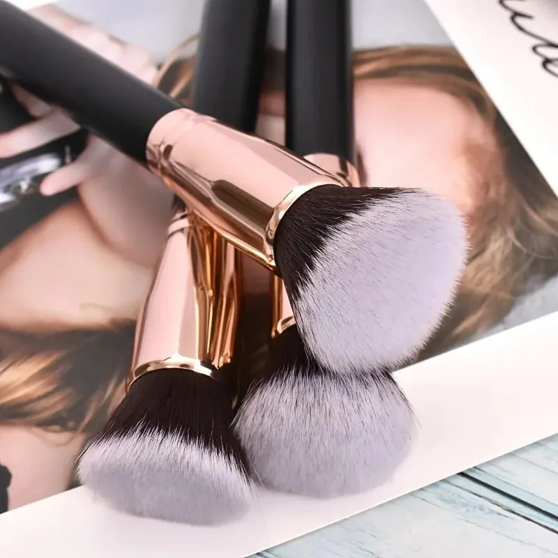 3ks profesionální sada štětců na make-up se štětci na tvářenku a oční stíny - Soft Nylon Bistles Portable Travel-Friendly Co — image 6