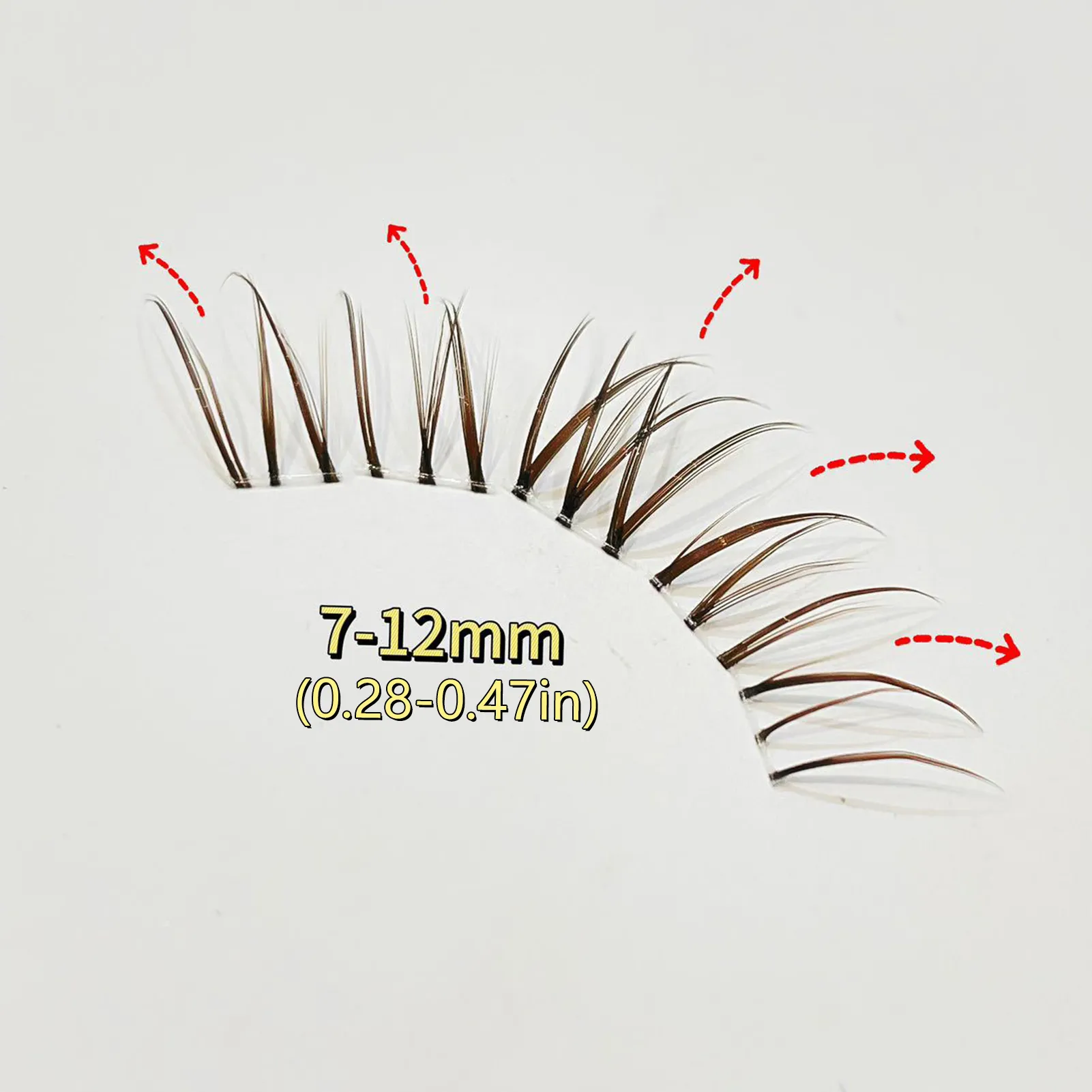 3/10 file Ciglia finte marroni dolci Natural Whispy Fluffy Air Manga Stile coreano Estensioni ciglia finte Trucco occhi perfetto — image 7