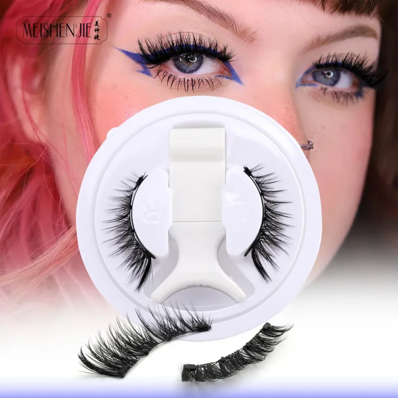 1/3 คู่ Magnetic Eye Lashes ขนตาทำด้วยมือ Soft Reusable Magnetic Lashes ดูธรรมชาติ 3D False Lashes แต่งหน้าแหนบชุด — image 11