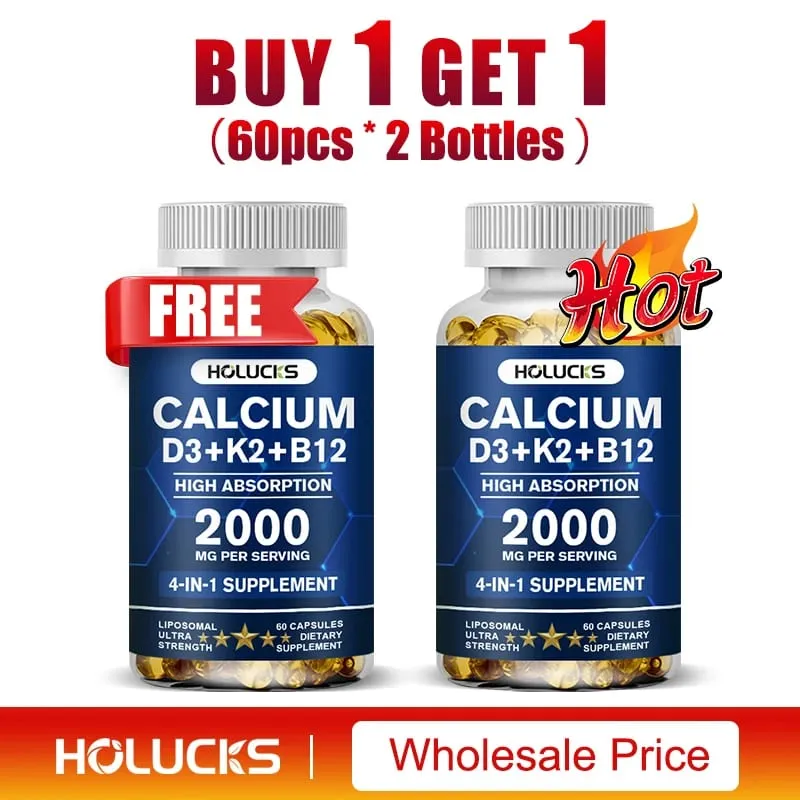 Suplemen Kalsium dengan Vitamin D3 K2 Menyokong Tulang Otot GigiKesihatan Menambah Sendi Penyerapan Kalsium — image 9