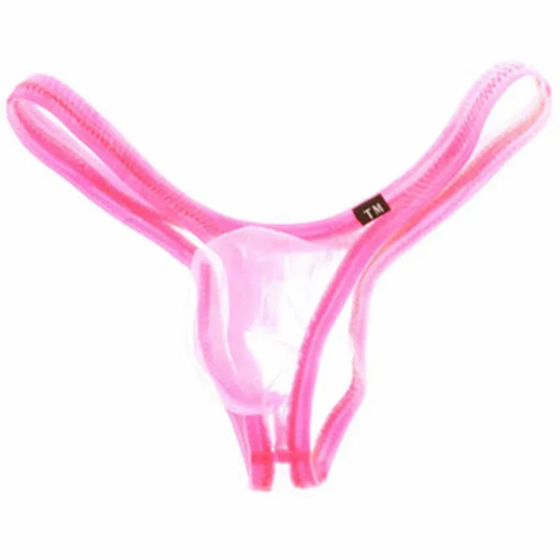 Slip da uomo in rete trasparente lucida ad alta elasticità, custodia a U, vita bassa, custodia a triangolo con grande capacità