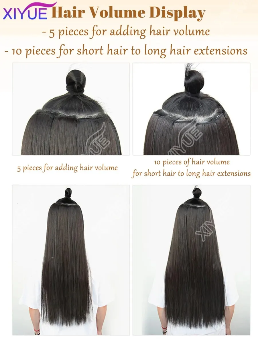 24-Zoll-Kunsthaarverlängerung, Perückenpflaster, unsichtbar, nahtlos, für Damen, 5-teiliges Set, gerade, um das Haarvolumen zu erhöhen — image 5