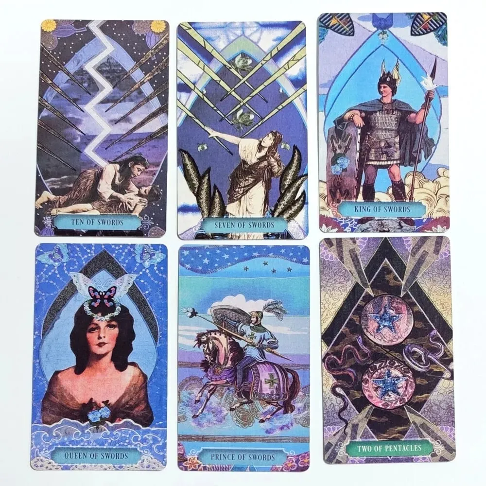 Dvojitý reliéf Zerner-Farber Tarot Deck 10,5*6cm 78 ks Koláž Art Tarotové karty Nástroj pro duchovní věštění v pevné krabičce — image 2