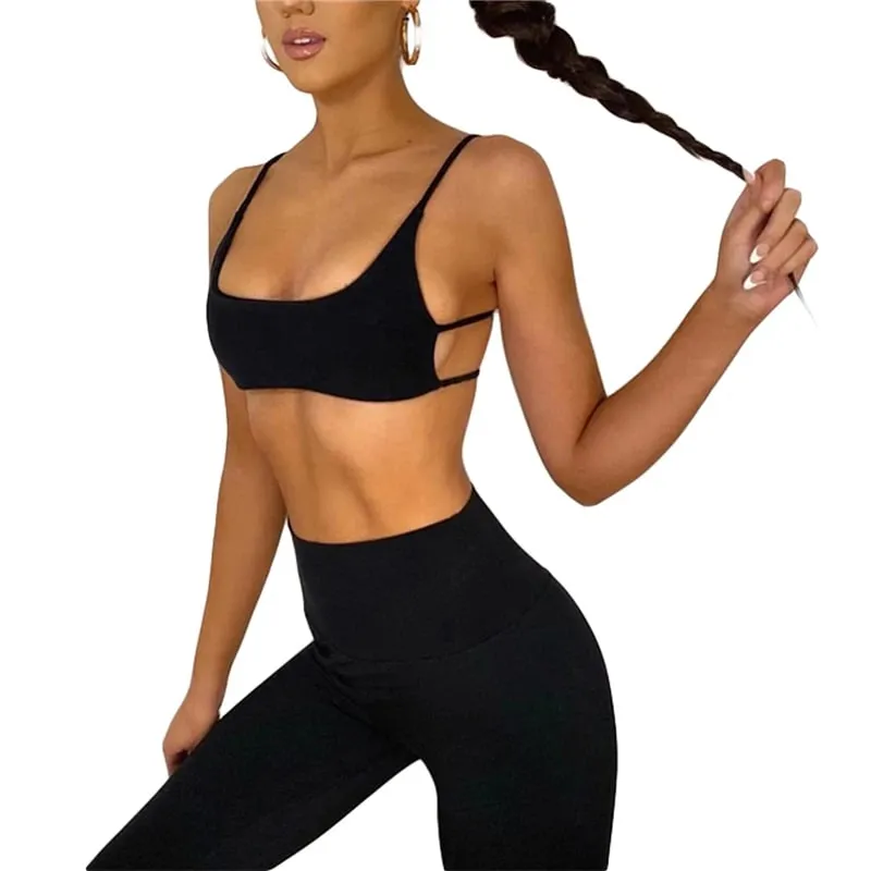 Lamuusaa y2kเสื้อผู้หญิงเซ็กซี่เสื้อผ้าสีทึบสปาเก็ตตี้สายคล้องคอBackless Ribbedเสื้อกั๊กBasic Teesฤดูร้อนStreetwear — image 9