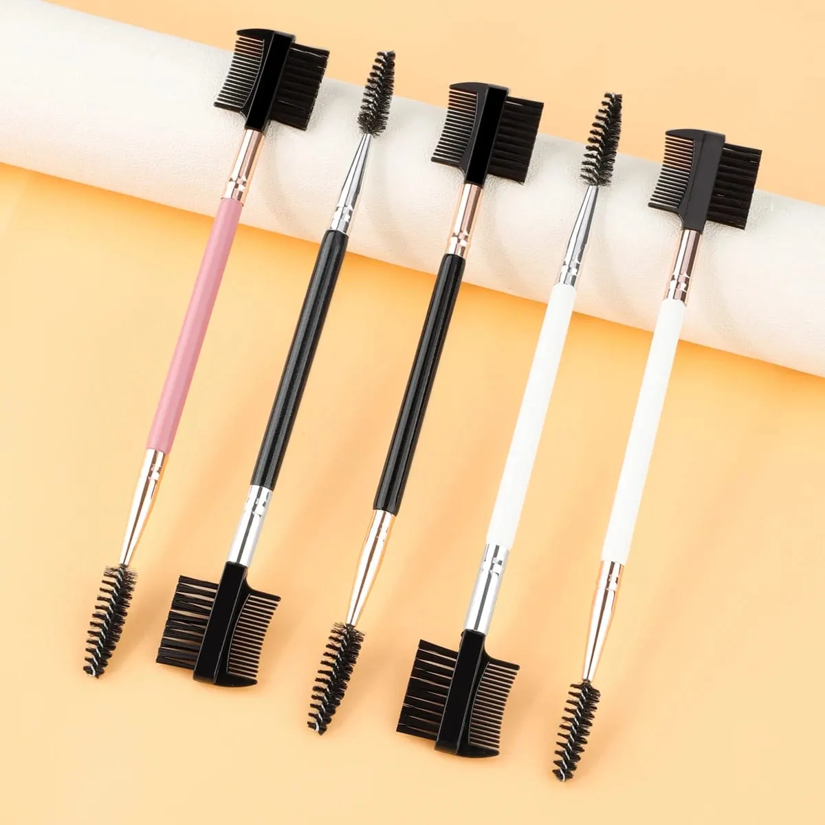 1/2/5 Chiếc 3 Đầu Lông Mày Mi Shaper 2 Đầu Bàn Chải Trang Điểm Chải Lông Dụng Cụ Đựng Mỹ Phẩm Với 3 Bàn Chải Spoolie Khác Nhau — image 6