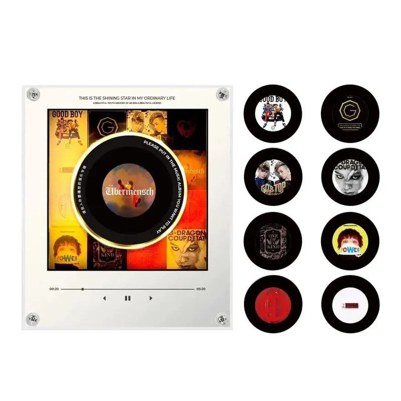 Lecteur de musique NFC, autocollant magnétique pour réfrigérateur, Machine à disque rotatif en acrylique, lecteurs de chansons automatiques pour réfrigérateur, veilleuse — image 12