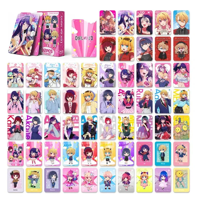 Oshi No Ko 92 Stück (60 Lomokarten + 32 Aufkleber) exquisite kleine Karten, hochauflösende Fotokarten, Sammelkarten, Fanartikel, kleine Geschenke, Halloween-Weihnachtsgeschenke — image 3