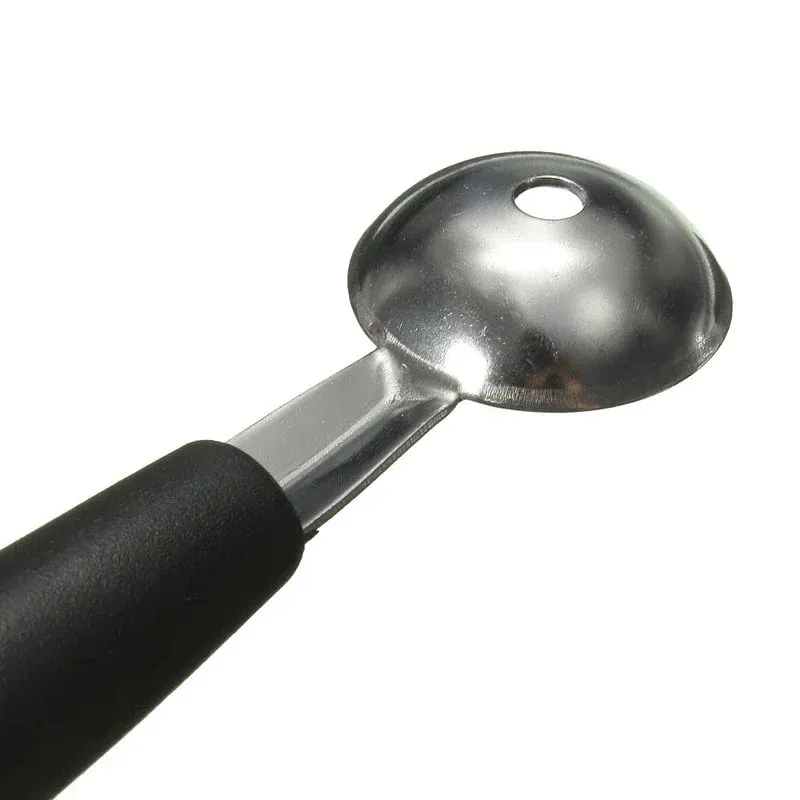 Cuillère à glace multifonctionnelle en acier inoxydable, cuillère à glace aux fruits à double tête, boule de pastèque, outils de cuisine 1 pièce