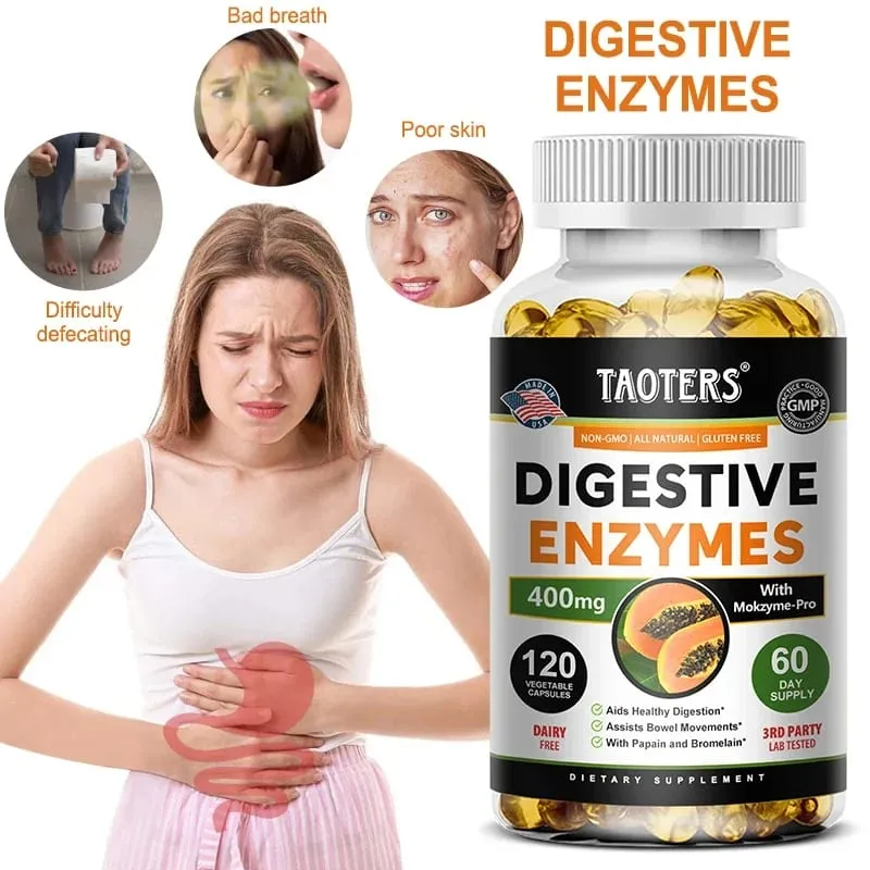 Enzim Pencernaan - Membantu Pergerakan Usus Metabolisme Pencernaan Nutrien dan Kesihatan Usus untuk Lelaki dan Wanita Dewasa — image 3